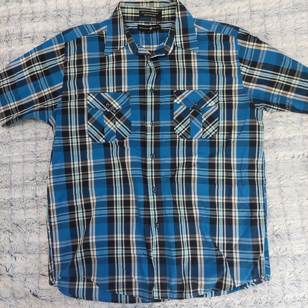 Blue Plaid Men's Shirt